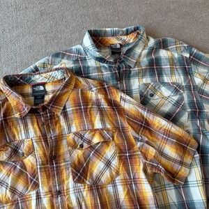 Lot Of 2 The North Face Men's Watchme Short Sleeve Woven Plaid Shirts Size XL‎